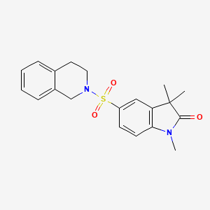 molecular formula C20H22N2O3S B7518486 5-(3,4-dihydroisoquinolin-2(1H)-ylsulfonyl)-1,3,3-trimethyl-1,3-dihydro-2H-indol-2-one 