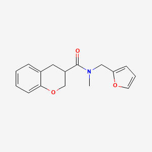 molecular formula C16H17NO3 B7518488 N-(furan-2-ylmethyl)-N-methyl-3,4-dihydro-2H-chromene-3-carboxamide 