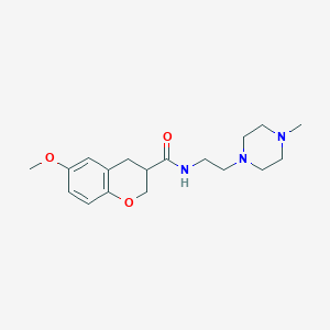 molecular formula C18H27N3O3 B7518502 6-methoxy-N-[2-(4-methylpiperazin-1-yl)ethyl]chromane-3-carboxamide 