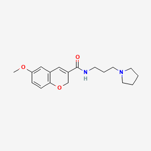 molecular formula C18H24N2O3 B7518504 6-methoxy-N-(3-pyrrolidin-1-ylpropyl)-2H-chromene-3-carboxamide 