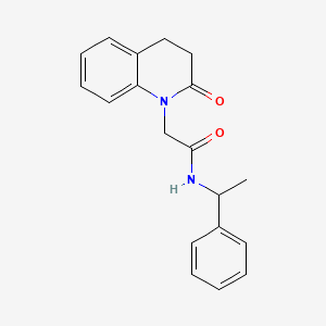 molecular formula C19H20N2O2 B7518522 2-[2-oxo-3,4-dihydro-1(2H)-quinolinyl]-N-(1-phenylethyl)acetamide 