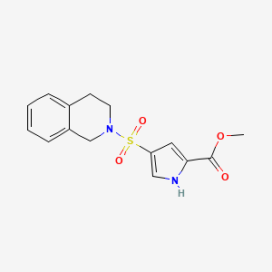 molecular formula C15H16N2O4S B7518546 methyl 4-(3,4-dihydroisoquinolin-2(1H)-ylsulfonyl)-1H-pyrrole-2-carboxylate 