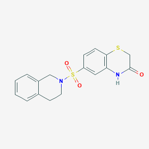 molecular formula C17H16N2O3S2 B7518554 7-(3,4-dihydroisoquinolin-2(1H)-ylsulfonyl)-2H-1,4-benzothiazin-3(4H)-one 
