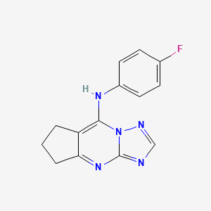 molecular formula C14H12FN5 B7518559 N-(6,7-dihydro-5H-cyclopenta[d][1,2,4]triazolo[1,5-a]pyrimidin-8-yl)-N-(4-fluorophenyl)amine 