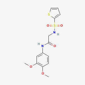 molecular formula C14H16N2O5S2 B7518591 N~1~-(3,4-dimethoxyphenyl)-N~2~-(2-thienylsulfonyl)glycinamide 