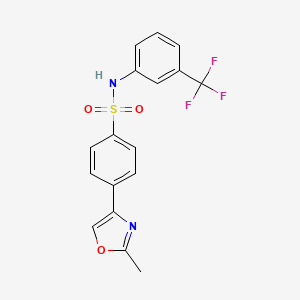 molecular formula C17H13F3N2O3S B7518592 4-(2-methyl-1,3-oxazol-4-yl)-N-[3-(trifluoromethyl)phenyl]benzenesulfonamide 
