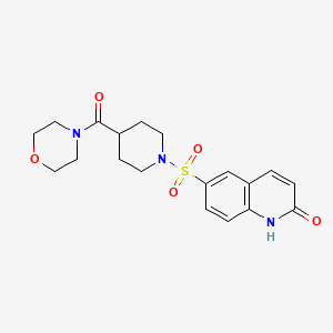 molecular formula C19H23N3O5S B7518603 6-{[4-(morpholin-4-ylcarbonyl)piperidin-1-yl]sulfonyl}quinolin-2(1H)-one 