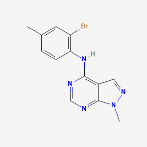 molecular formula C13H12BrN5 B7518611 N-(2-bromo-4-methylphenyl)-1-methylpyrazolo[3,4-d]pyrimidin-4-amine 