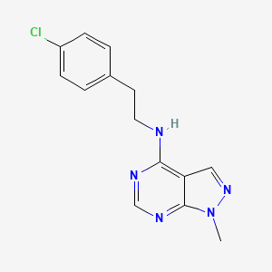 molecular formula C14H14ClN5 B7518612 N-[2-(4-chlorophenyl)ethyl]-1-methyl-1H-pyrazolo[3,4-d]pyrimidin-4-amine 