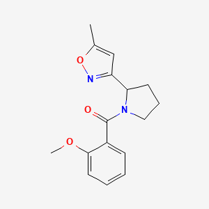 molecular formula C16H18N2O3 B7518615 3-[1-(2-Methoxybenzoyl)pyrrolidin-2-yl]-5-methylisoxazole 