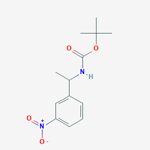 molecular formula C13H18N2O4 B7518642 N-t-Butyloxycarbonyl-3-Nitro-alpha-Methylbenzylamine 