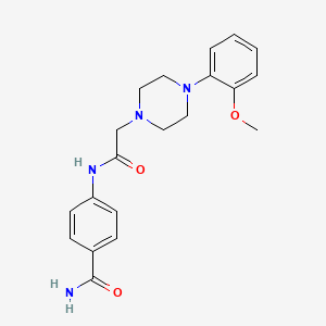 molecular formula C20H24N4O3 B7518651 4-({[4-(2-Methoxyphenyl)piperazin-1-yl]acetyl}amino)benzamide 