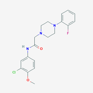 molecular formula C19H21ClFN3O2 B7518653 N-(3-chloro-4-methoxyphenyl)-2-[4-(2-fluorophenyl)piperazin-1-yl]acetamide 