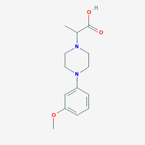 molecular formula C14H20N2O3 B7518657 2-[4-(3-Methoxyphenyl)piperazin-1-yl]propanoic acid 