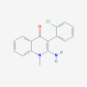 molecular formula C16H13ClN2O B7518680 2-amino-3-(2-chlorophenyl)-1-methylquinolin-4(1H)-one 