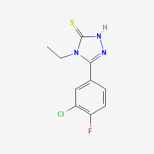 molecular formula C10H9ClFN3S B7518698 3-(3-chloro-4-fluorophenyl)-4-ethyl-1H-1,2,4-triazole-5-thione 