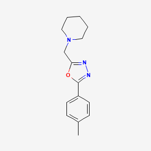 molecular formula C15H19N3O B7518703 2-(4-Methylphenyl)-5-(piperidin-1-ylmethyl)-1,3,4-oxadiazole 