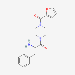 molecular formula C18H21N3O3 B7518722 (2S)-2-amino-1-[4-(furan-2-carbonyl)piperazin-1-yl]-3-phenylpropan-1-one 