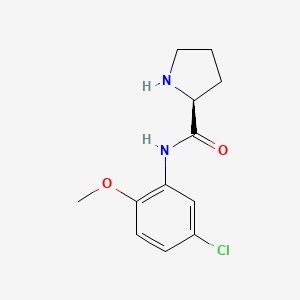 molecular formula C12H15ClN2O2 B7518729 N-(2-Methoxy-5-chlorophenyl)-L-prolinamide 