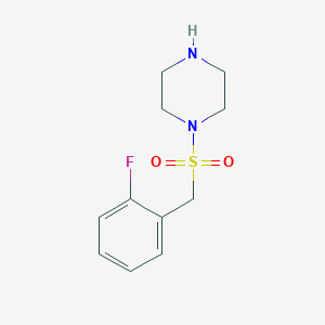 molecular formula C11H15FN2O2S B7518743 1-[(2-Fluorophenyl)methylsulfonyl]piperazine 