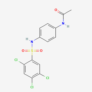 molecular formula C14H11Cl3N2O3S B7518771 N-[4-[(2,4,5-trichlorophenyl)sulfonylamino]phenyl]acetamide 