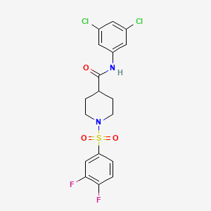 molecular formula C18H16Cl2F2N2O3S B7518813 N-(3,5-dichlorophenyl)-1-(3,4-difluorophenyl)sulfonylpiperidine-4-carboxamide 