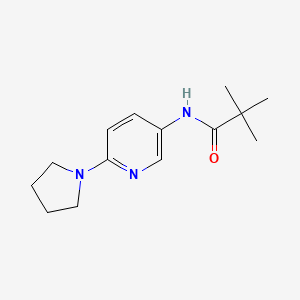 molecular formula C14H21N3O B7518821 2,2-dimethyl-N-(6-pyrrolidin-1-ylpyridin-3-yl)propanamide 