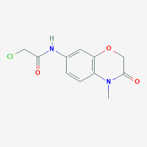 molecular formula C11H11ClN2O3 B7518833 2-chloro-N-(4-methyl-3-oxo-1,4-benzoxazin-7-yl)acetamide 
