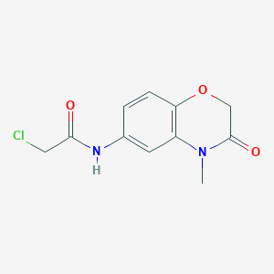 molecular formula C11H11ClN2O3 B7518843 2-chloro-N-(4-methyl-3-oxo-1,4-benzoxazin-6-yl)acetamide 