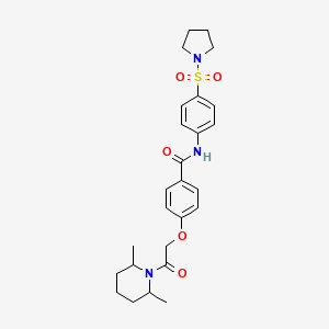 molecular formula C26H33N3O5S B7518851 4-[2-(2,6-dimethylpiperidin-1-yl)-2-oxoethoxy]-N-(4-pyrrolidin-1-ylsulfonylphenyl)benzamide 