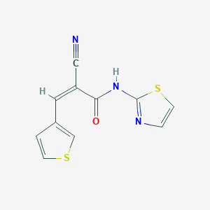 2-cyano-N-(1,3-thiazol-2-yl)-3-(thiophen-3-yl)prop-2-enamide