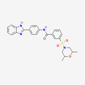 N-[4-(1H-benzimidazol-2-yl)phenyl]-3-(2,6-dimethylmorpholin-4-yl)sulfonylbenzamide