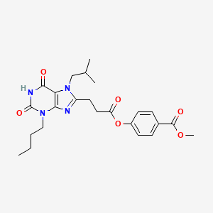 molecular formula C24H30N4O6 B7518892 Methyl 4-[3-[3-butyl-7-(2-methylpropyl)-2,6-dioxopurin-8-yl]propanoyloxy]benzoate 