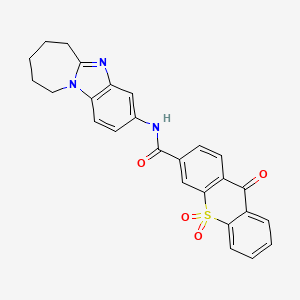 molecular formula C26H21N3O4S B7518910 9,10,10-trioxo-N-(7,8,9,10-tetrahydro-6H-azepino[1,2-a]benzimidazol-3-yl)thioxanthene-3-carboxamide 
