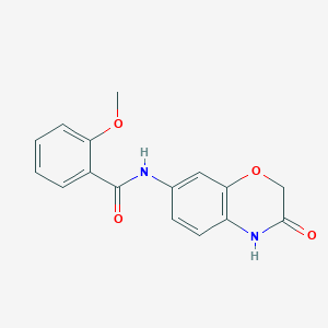 molecular formula C16H14N2O4 B7518924 2-methoxy-N-(3-oxo-4H-1,4-benzoxazin-7-yl)benzamide 