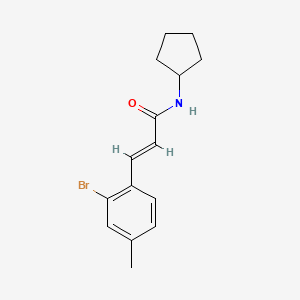 molecular formula C15H18BrNO B7518925 (E)-3-(2-bromo-4-methylphenyl)-N-cyclopentylprop-2-enamide 