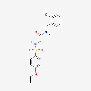 molecular formula C19H24N2O5S B7518955 2-[(4-ethoxyphenyl)sulfonylamino]-N-[(2-methoxyphenyl)methyl]-N-methylacetamide 
