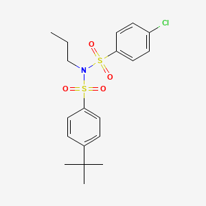 molecular formula C19H24ClNO4S2 B7518959 4-tert-butyl-N-(4-chlorophenyl)sulfonyl-N-propylbenzenesulfonamide 