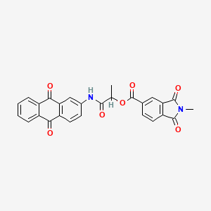 molecular formula C27H18N2O7 B7518974 [1-[(9,10-Dioxoanthracen-2-yl)amino]-1-oxopropan-2-yl] 2-methyl-1,3-dioxoisoindole-5-carboxylate 