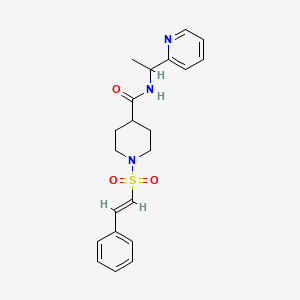 molecular formula C21H25N3O3S B7518982 1-(2-phenylethenesulfonyl)-N-[1-(pyridin-2-yl)ethyl]piperidine-4-carboxamide 