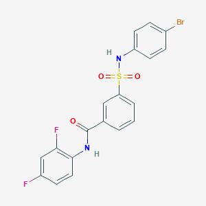 molecular formula C19H13BrF2N2O3S B7518983 3-[(4-bromophenyl)sulfamoyl]-N-(2,4-difluorophenyl)benzamide 