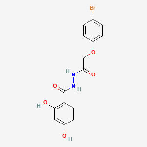 molecular formula C15H13BrN2O5 B7519008 N'-[2-(4-bromophenoxy)acetyl]-2,4-dihydroxybenzohydrazide 