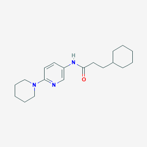 molecular formula C19H29N3O B7519017 3-cyclohexyl-N-(6-piperidin-1-ylpyridin-3-yl)propanamide 