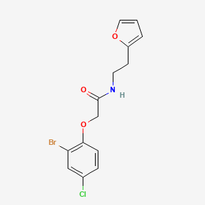 molecular formula C14H13BrClNO3 B7519018 2-(2-bromo-4-chlorophenoxy)-N-[2-(furan-2-yl)ethyl]acetamide 