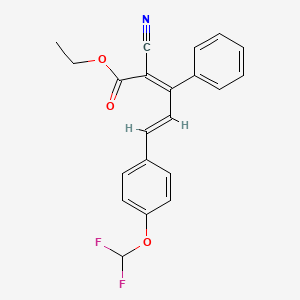 molecular formula C21H17F2NO3 B7519023 ethyl (2E,4E)-2-cyano-5-[4-(difluoromethoxy)phenyl]-3-phenylpenta-2,4-dienoate 