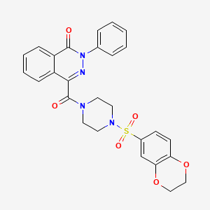 molecular formula C27H24N4O6S B7519035 4-[4-(2,3-Dihydro-1,4-benzodioxin-6-ylsulfonyl)piperazine-1-carbonyl]-2-phenylphthalazin-1-one 