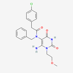 molecular formula C22H23ClN4O4 B7519036 N-[6-amino-1-(2-methoxyethyl)-2,4-dioxopyrimidin-5-yl]-N-benzyl-2-(4-chlorophenyl)acetamide 