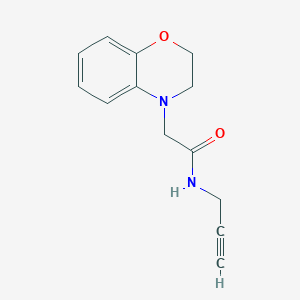 molecular formula C13H14N2O2 B7519049 2-(2,3-dihydro-1,4-benzoxazin-4-yl)-N-prop-2-ynylacetamide 