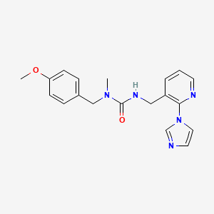 molecular formula C19H21N5O2 B7519064 3-[(2-Imidazol-1-ylpyridin-3-yl)methyl]-1-[(4-methoxyphenyl)methyl]-1-methylurea 
