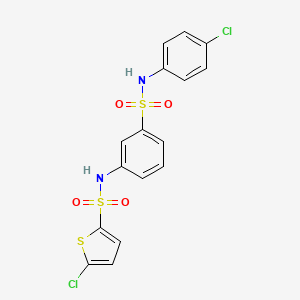 molecular formula C16H12Cl2N2O4S3 B7519076 5-chloro-N-[3-[(4-chlorophenyl)sulfamoyl]phenyl]thiophene-2-sulfonamide 